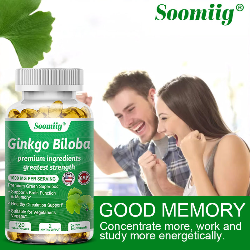 Ginkgo Biloba 1000mg, Boost Memory & Cognition, Gluten-Free