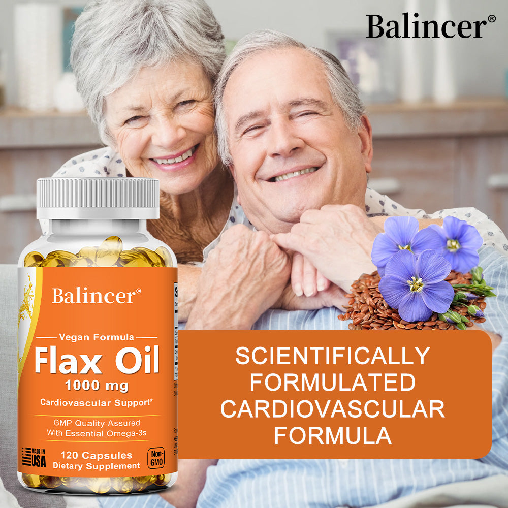 Omega 3 Flax Oil Capsules - Boost Heart & Hair Health