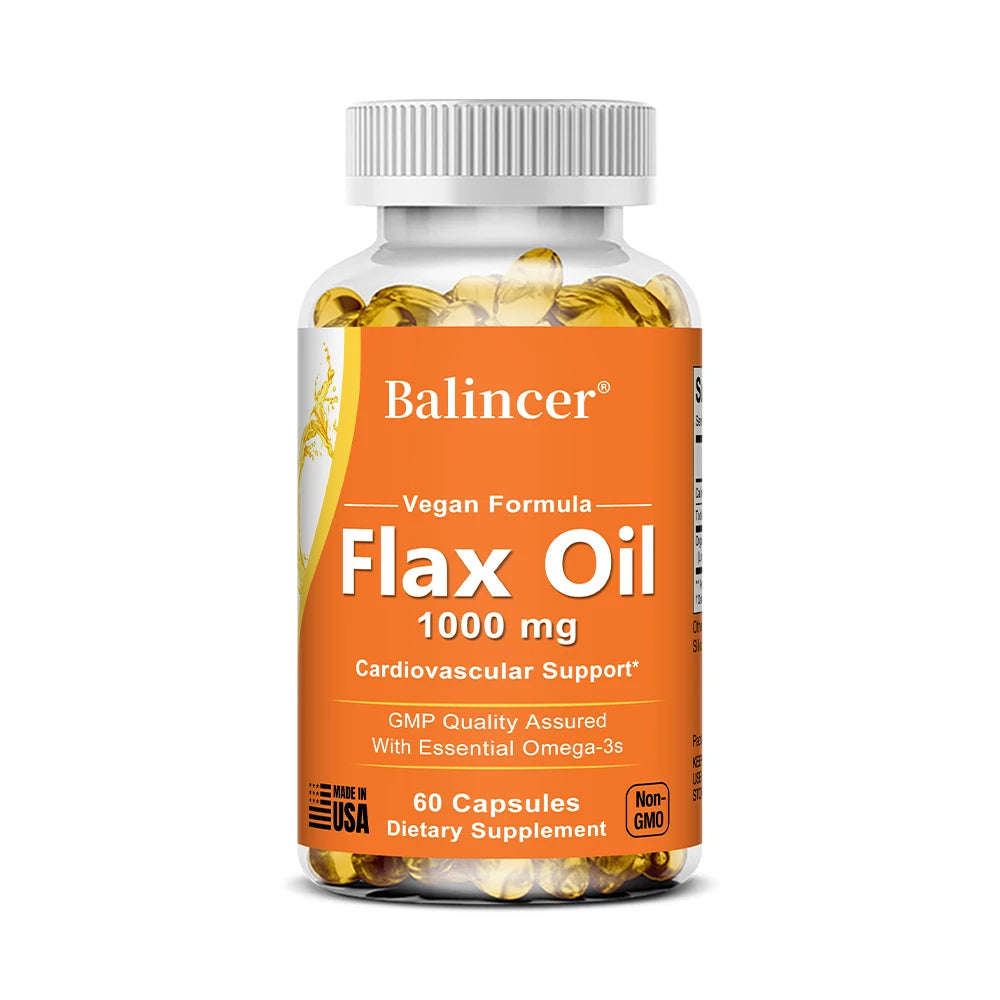 Omega 3 Flax Oil Capsules - Boost Heart & Hair Health