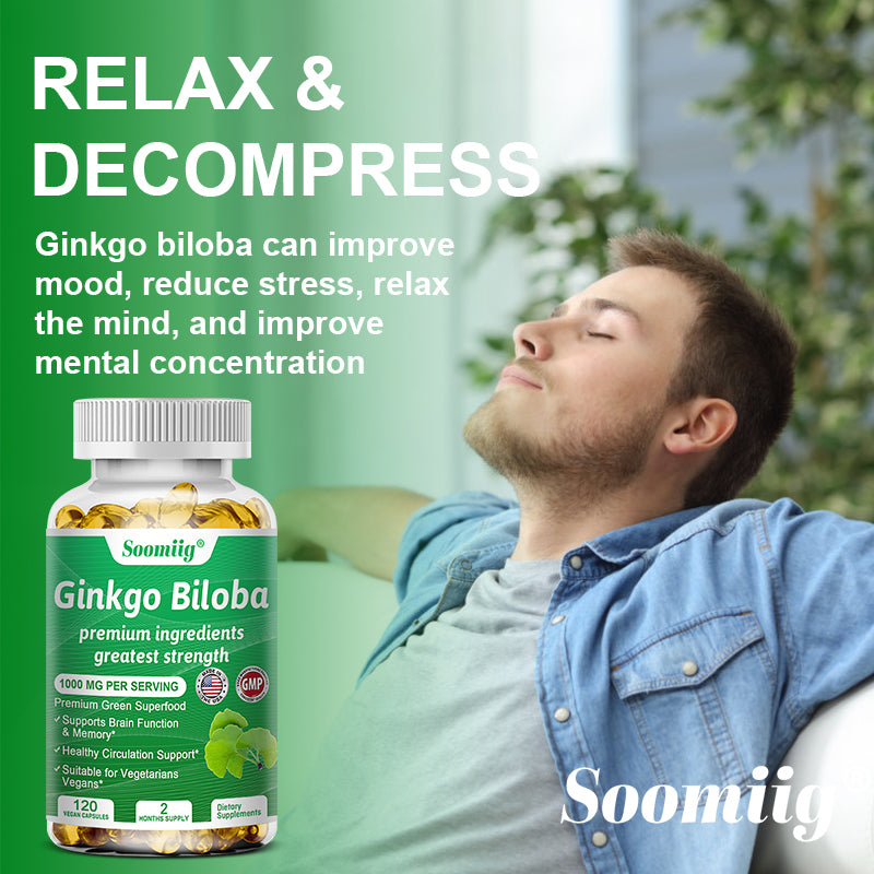 Ginkgo Biloba 1000mg, Boost Memory & Cognition, Gluten-Free