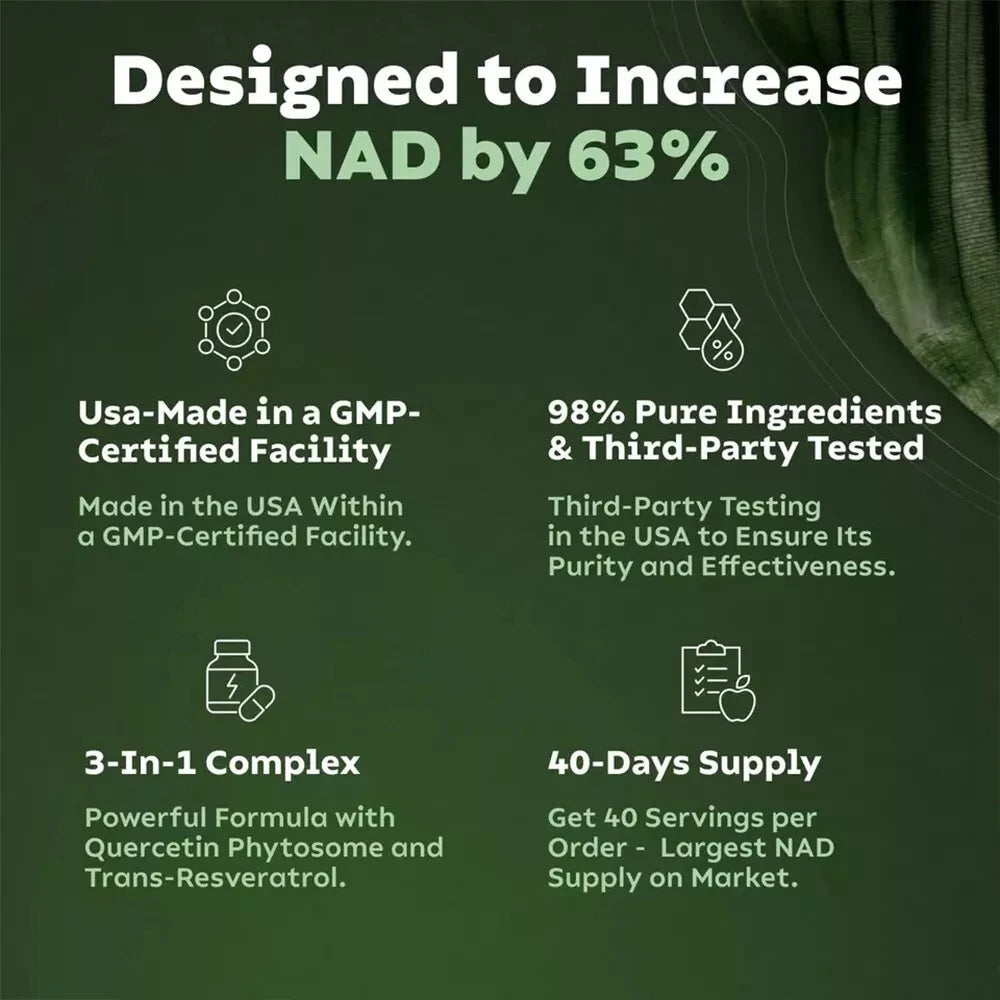 Nicotinamide Riboside & Resveratrol, NAD+ Booster 900mg