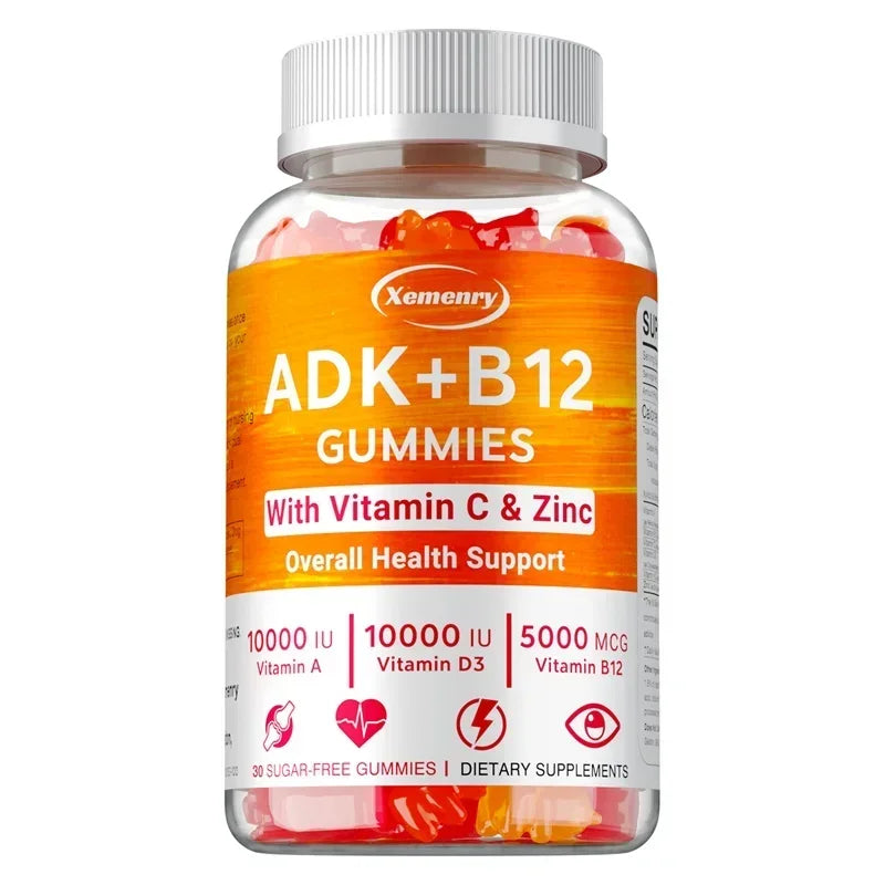 Vitamin D3 K2 + Vitamin B12 Gummies - Strengthen Bones, Promote Brain and Cardiovascular Health, Relieve Joint Pain