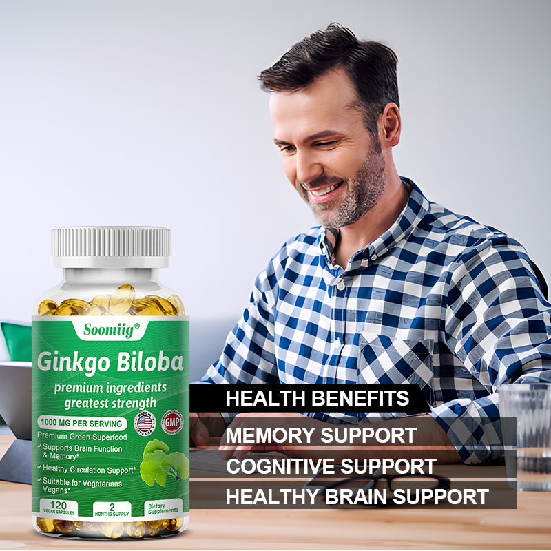 Ginkgo Biloba 1000mg, Boost Memory & Cognition, Gluten-Free