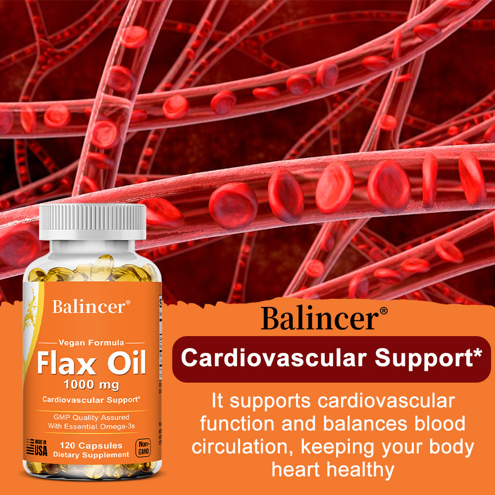 Omega 3 Flax Oil Capsules - Boost Heart & Hair Health