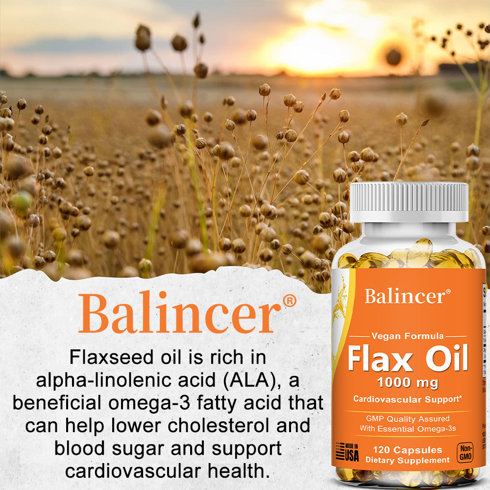 Omega 3 Flax Oil Capsules - Boost Heart & Hair Health