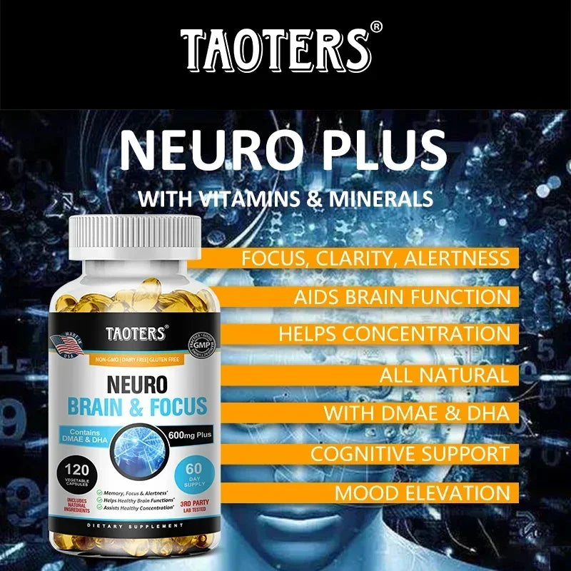 Nootropic Brain Booster Supplement: Memory, Focus & Clarity Capsules