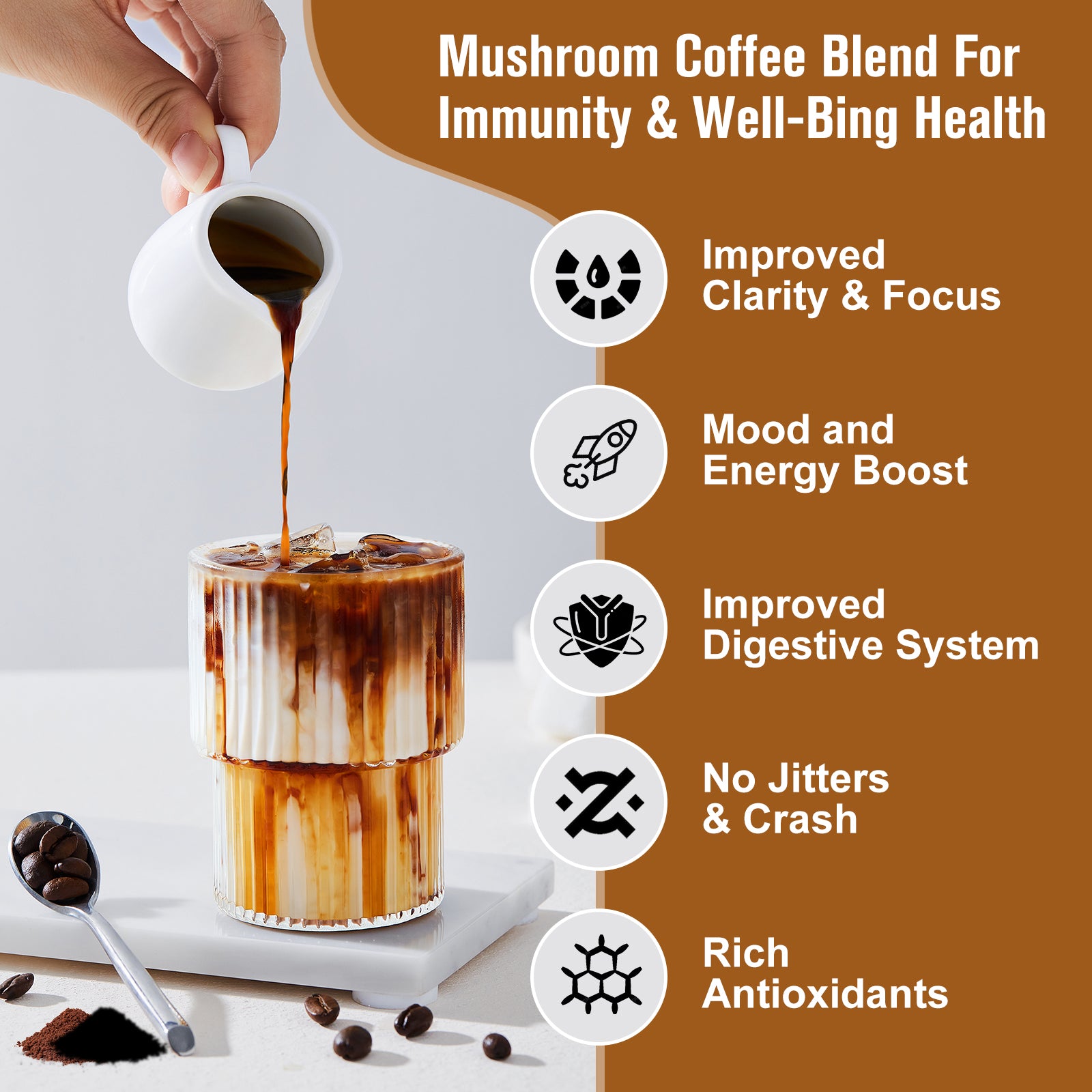 Mushroom Coffee 10-in-1: Boost Memory & Digestion
