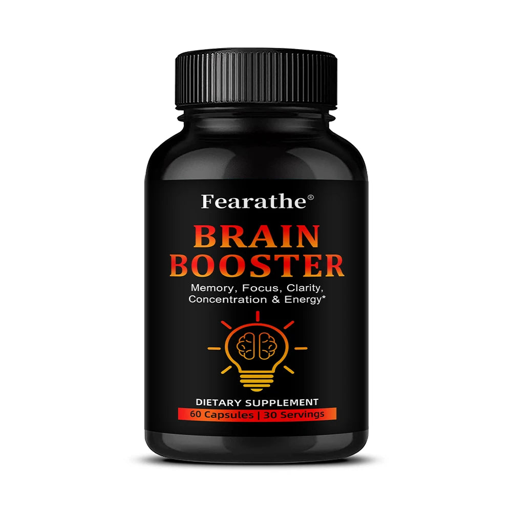 Nootropic Brain Booster Capsules - Folate, Vitamin B12 & Ginkgo Biloba, Memory Focus & Cognitive Enhancement, Vegan Non-GMO