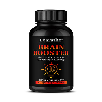 Nootropic Brain Booster Capsules - Folate, Vitamin B12 & Ginkgo Biloba, Memory Focus & Cognitive Enhancement, Vegan Non-GMO