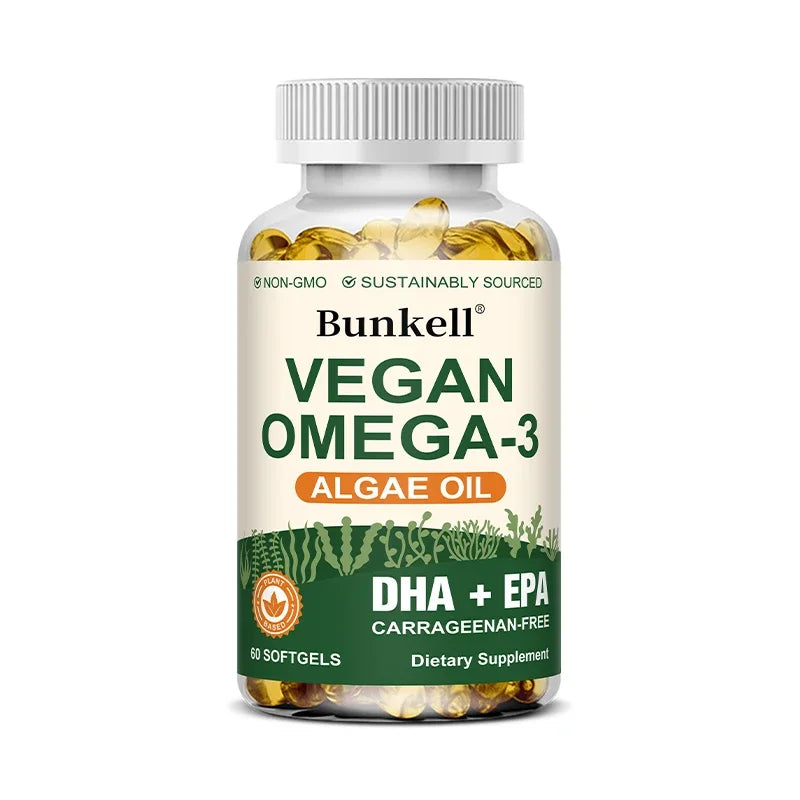 Vegan Omega 3 Algae Oil - DHA & EPA for Heart & Brain Health