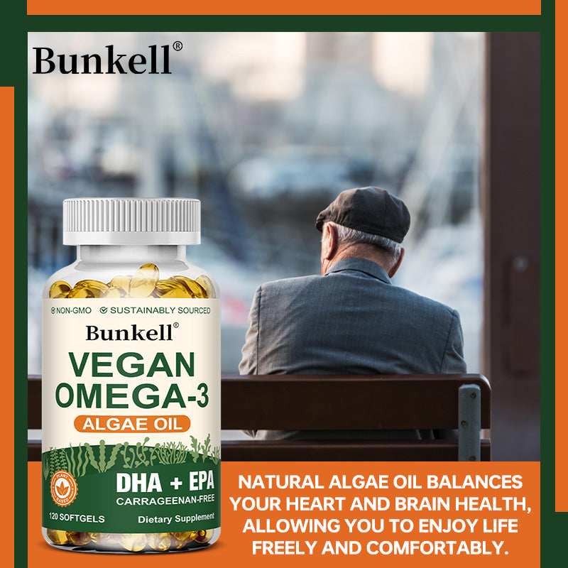 Vegan Omega 3 Algae Oil - DHA & EPA for Heart & Brain Health