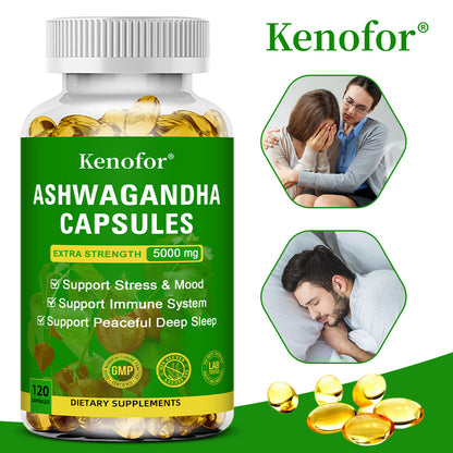 Ashwagandha Capsule 5000mg - Stress & Focus Support Capsules