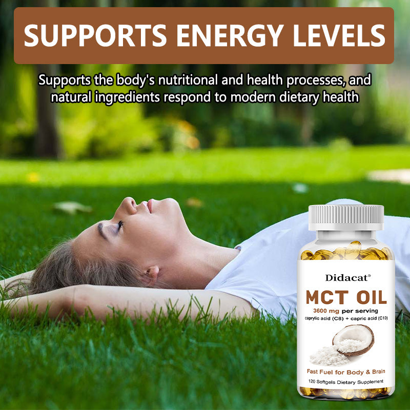 Pure MCT Oil Capsules 3000mg - Keto Brain Fuel Supplement
