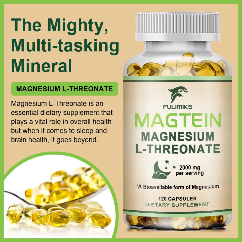 Magtein Magnesium L-Threonate Supplement, Clinically Studied to Boost Brain Magnesium, Improve Memory, Focus & Restful Sleep