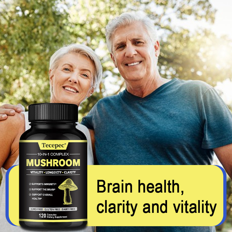 Brain Supplement: Mushroom Complex - Boost Memory & Focus, Fight Stress