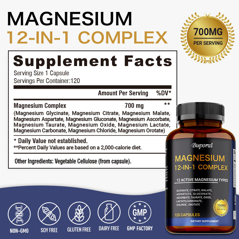 Magnesium Supplements - Muscle & Bone Health Support