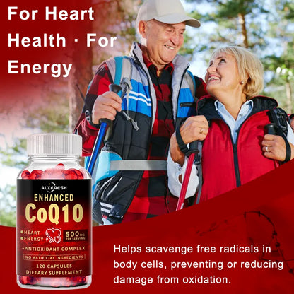 CoQ10 Capsules Support Energy Production Heart Brain Liver eye Health Fatigue and Stress Relief Energy and Immunity Enhancement