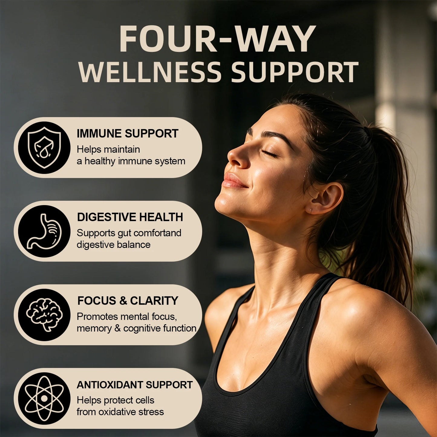 250mg Mushroom Super Blend Complex - Brain Nervous System Health and Memory Supplements Immunity Sleep Energy Mood Support