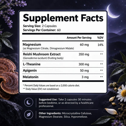 Dream Capsules - Calm Mood, Relaxation, Relieve Insomnia, For Deep Sleep, Improve Focus, Brain Health, Enhanced Mental Clarity