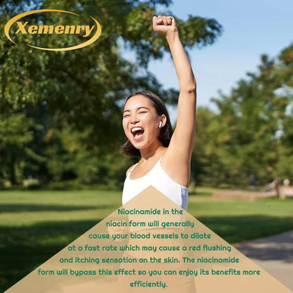 Niacinamide Vitamin B3 Capsules - Supports Skin, Brain Function and Heart Health, Boosts Energy and Improves The Immune System