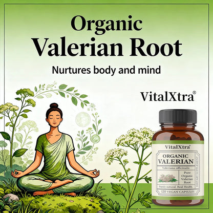 Premium Valerian Root Capsules 450mg, Natural Sleep & Relaxation Support, Relieves Stress, Vegan Non-GMO, for Men & Women