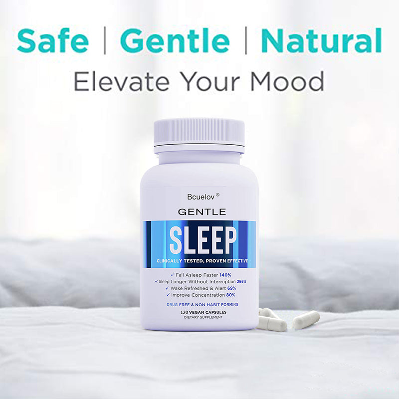 Bcuelov Natural Sleep Supplement - Helps Fall Asleep Faster and Relieves Stress