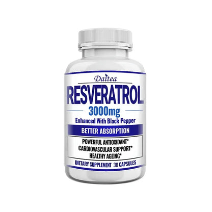 Resveratrol Supplement 3000mg - Healthy Aging & Heart Health, 120 Caps