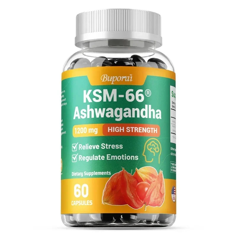 KSM-66 Ashwagandha Extracts Capsules - Relieve Stress and Mood, Promote Sleep Quality, Increase Focus and Brain Health