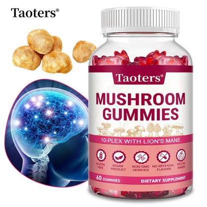 Mushroom Gummies - Boost Memory & Focus, 60 Count