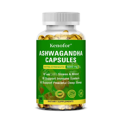 Ashwagandha Capsule 5000mg - Stress & Focus Support Capsules