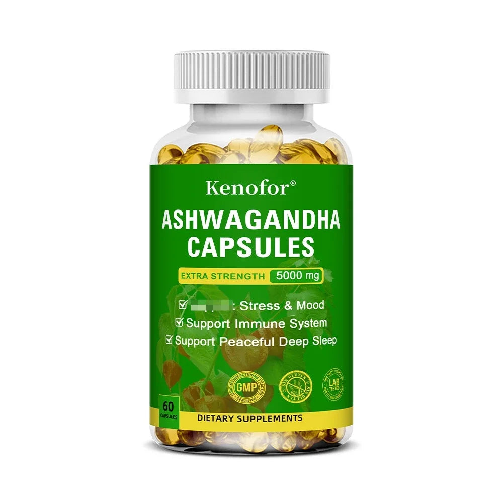 Ashwagandha Capsule 5000mg - Stress & Focus Support Capsules