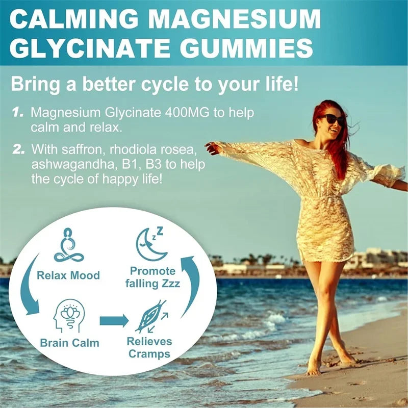 Magnesium Glycinate Gummies - Sleep & Relaxation Boost - 60 Ct