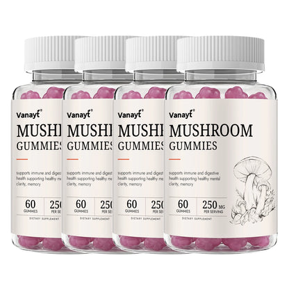 250mg Mushroom Super Blend Complex - Brain Nervous System Health and Memory Supplements Immunity Sleep Energy Mood Support