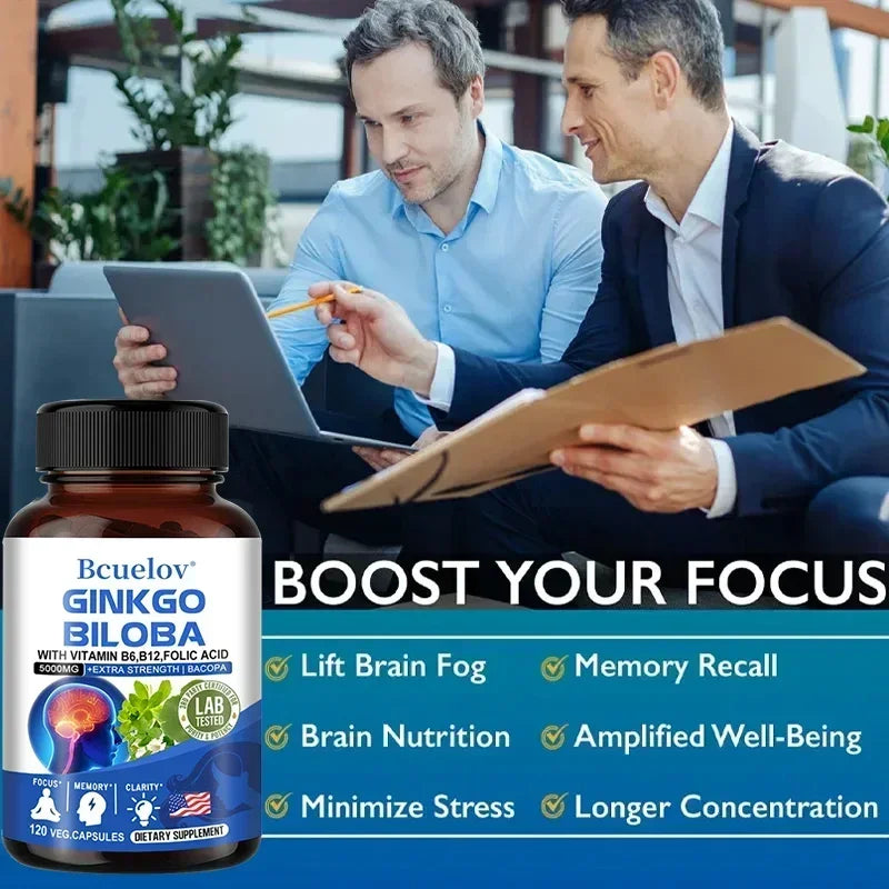 Ginkgo Biloba 5000mg Extra Strength - Boost Memory & Focus
