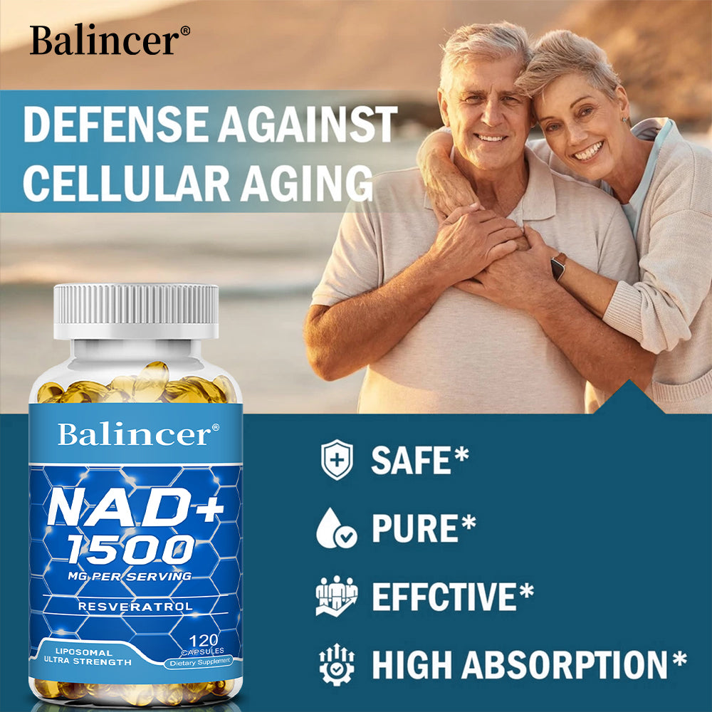 NAD+ Resveratrol Supplement for Cell Regeneration & Energy, 120 Caps
