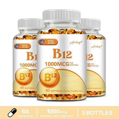 Vitamin B12 - for Mood, Brain, Nervous System, Energy, Metabolism, Relieve Fatigue, Heart Health