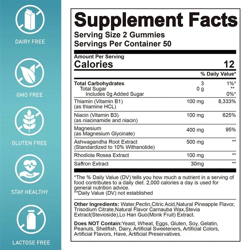 Magnesium Glycinate Gummies - Sleep & Relaxation Boost - 60 Ct