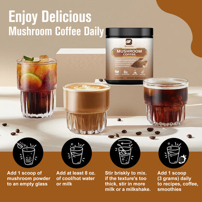 Mushroom Coffee 10-in-1: Boost Memory & Digestion