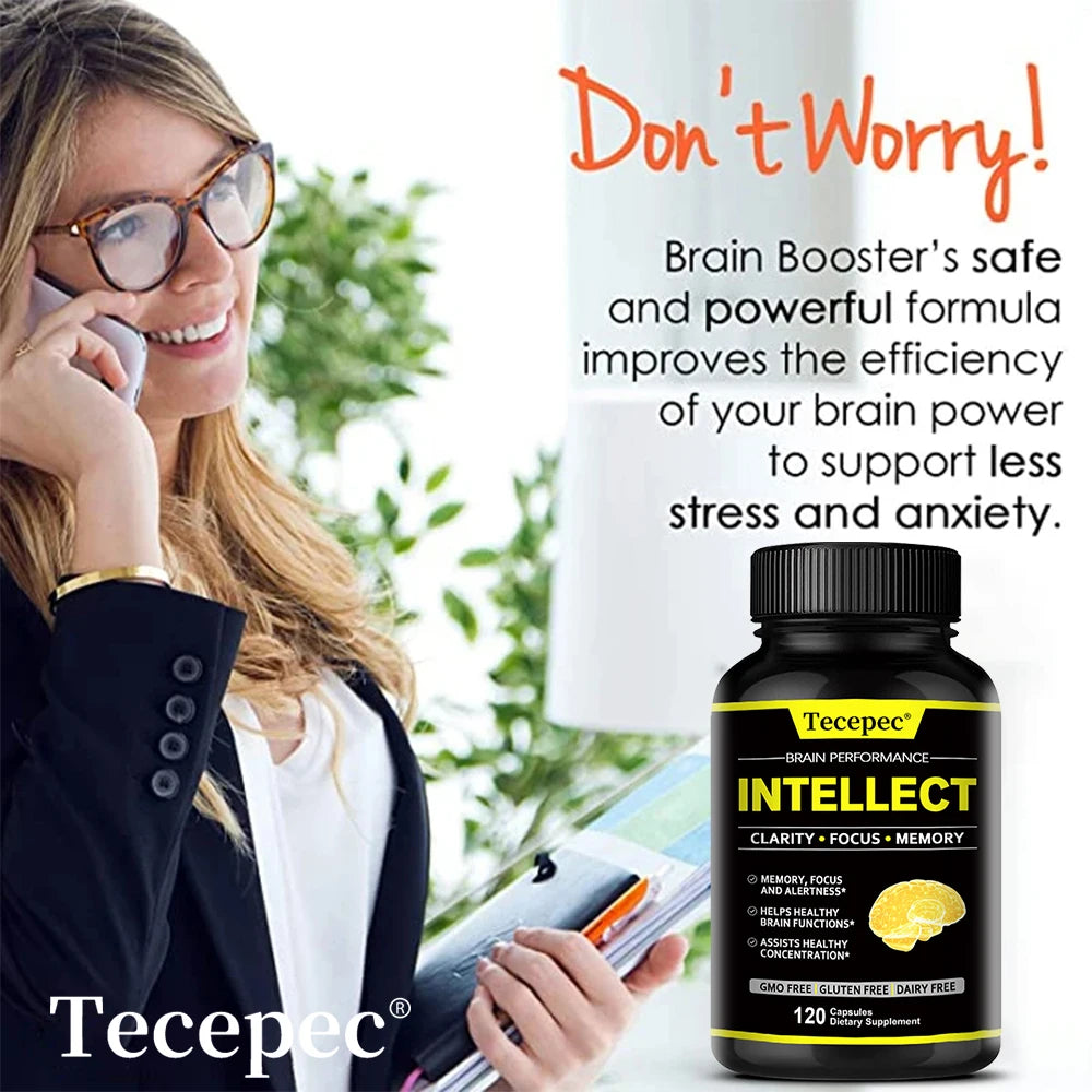 Nootropics Capsules - Support Healthy Brain Function, Help Fight Mental Dullness and Brain Fog, and Slow Brain Aging