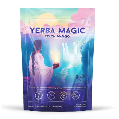 Yerba Mate Peach-Mango Tea Powder with Probiotics & Prebiotics