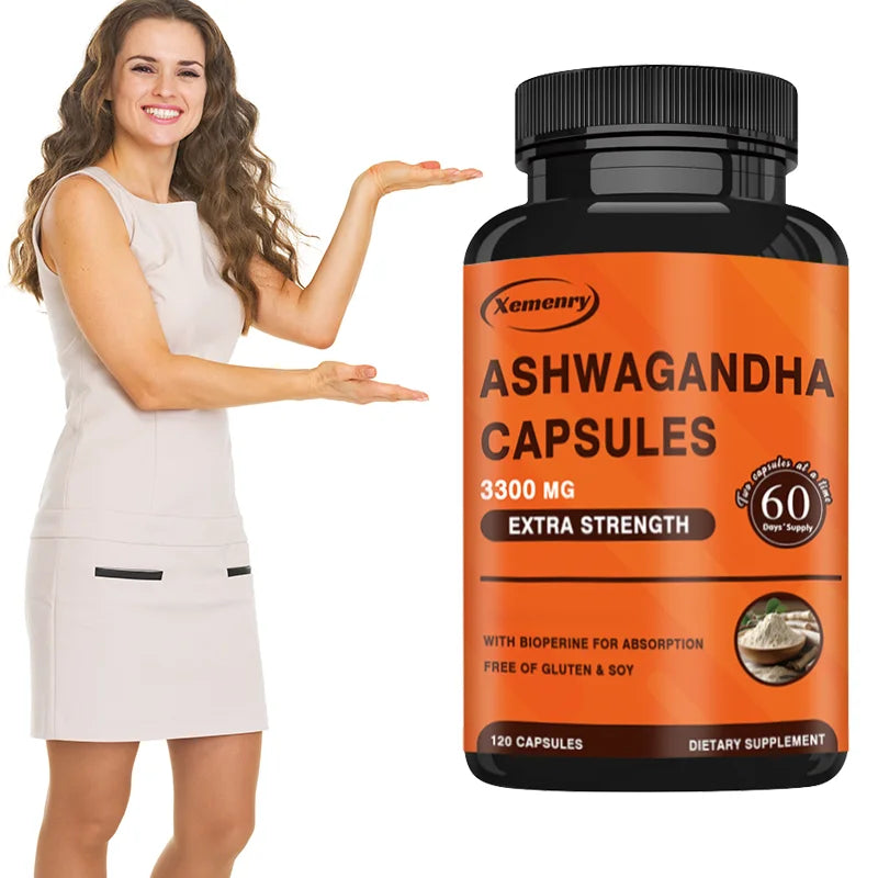 Ashwagandha Capsules - Stress Relief & Memory Boost, 120 Ct