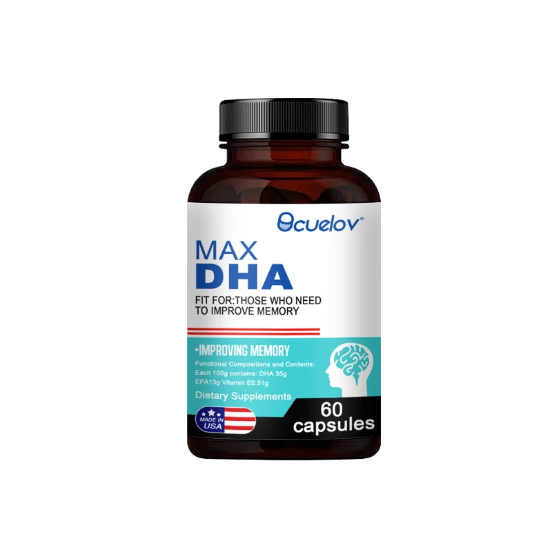 Bcuelov MAX DHA-enhance Memory, Protect Eyesight, Intelligence, Activate Brain Cells, Improve Brain Fatigue, Dietary Supplement