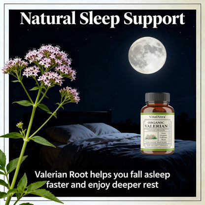 Premium Valerian Root Capsules 450mg, Natural Sleep & Relaxation Support, Relieves Stress, Vegan Non-GMO, for Men & Women