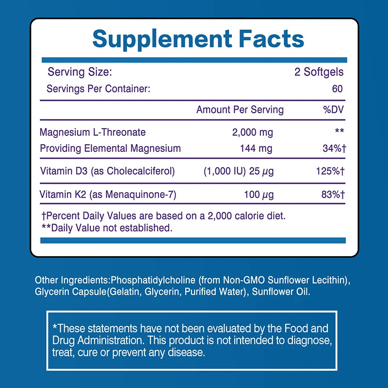 Magnesium L-Threonate - Enhance Brain Function & Muscle Relaxation