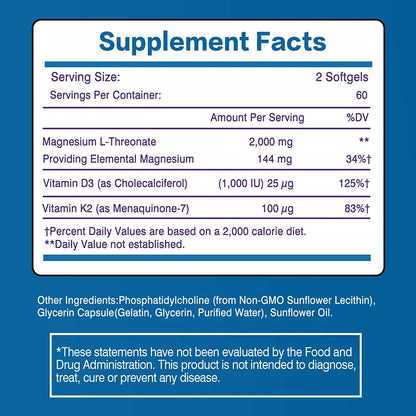 Magnesium L-Threonate - Enhance Brain Function & Muscle Relaxation