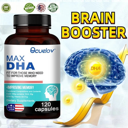 Bcuelov MAX DHA-enhance Memory, Protect Eyesight, Intelligence, Activate Brain Cells, Improve Brain Fatigue, Dietary Supplement