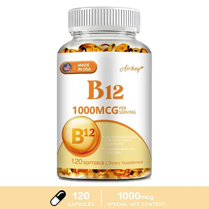 Vitamin B12 - for Mood, Brain, Nervous System, Energy, Metabolism, Relieve Fatigue, Heart Health