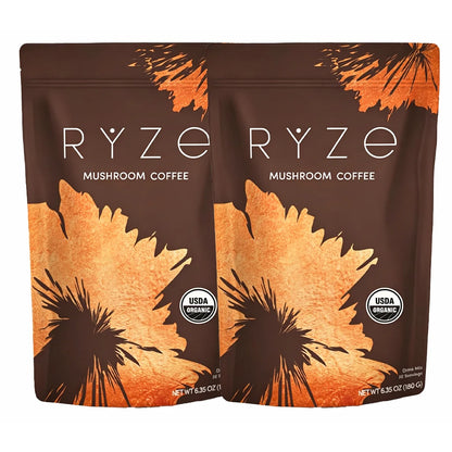 Organic Mushroom Powder Supplement for Coffee & Smoothies 6-in-1 Blend with Lions Mane Reishi Chaga for Brain & Immune Support