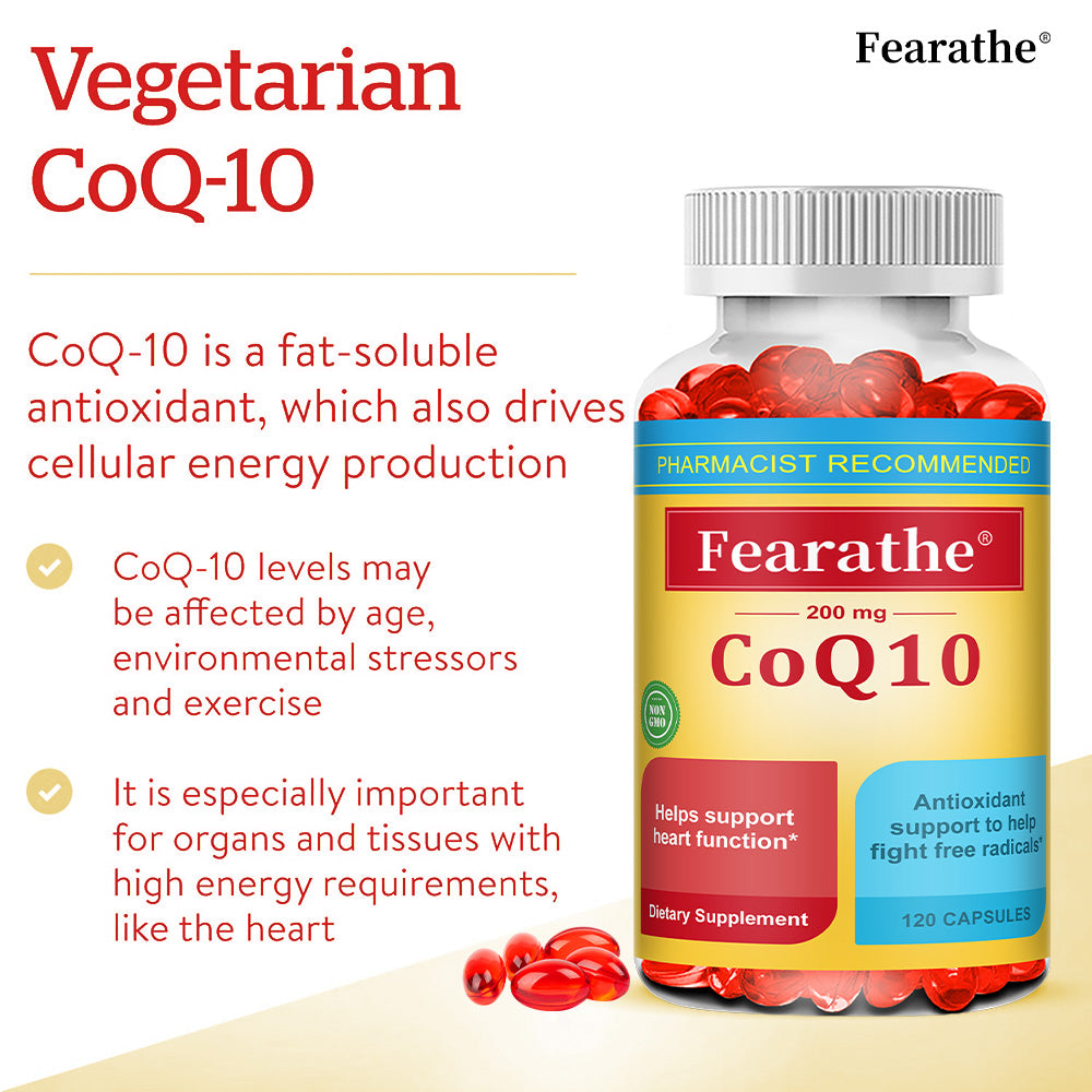 Coenzyme Q10 Energy Boost Brain Supplement- Heart & Brain Support, Gluten-Free