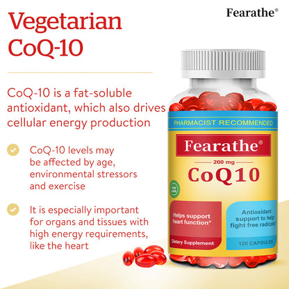 Coenzyme Q10 Energy Boost Brain Supplement- Heart & Brain Support, Gluten-Free
